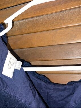 LOFT Navy Top with Textured Detail